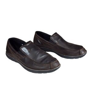 Timberland Loafers sz 10.5 Mens Edgemont A17YV Brown Leather Moc Toe Slip On
